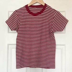 Red and White Striped Vintage Shortsleeved Tee